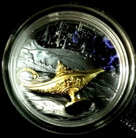 Republic of Palau 2021 $5 Magical Lamp 1oz Silver Black Proof Smartminting®