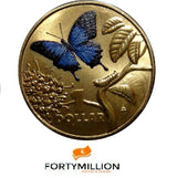 Australia 2014 $1 Coloured Uncirculated Bright Bugs Ulysses Butterfly Low Mint 30,000