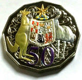 Australia 2012 50 Cent Uncirculated Hypermetal Colour Coat of Arms