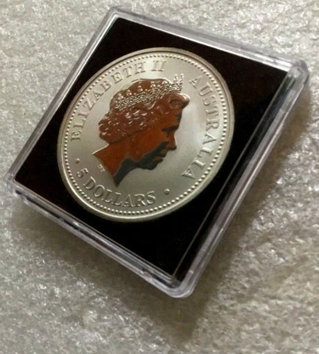 Australia 2004 $5 Eureka Stockade Coloured Uncirculated  in Quadrum Capsule Volterra Case