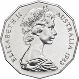 Australia 1966 – 2019 50 Cent Uncirculated Queen Elizabeth II Portrait 7-coin collection