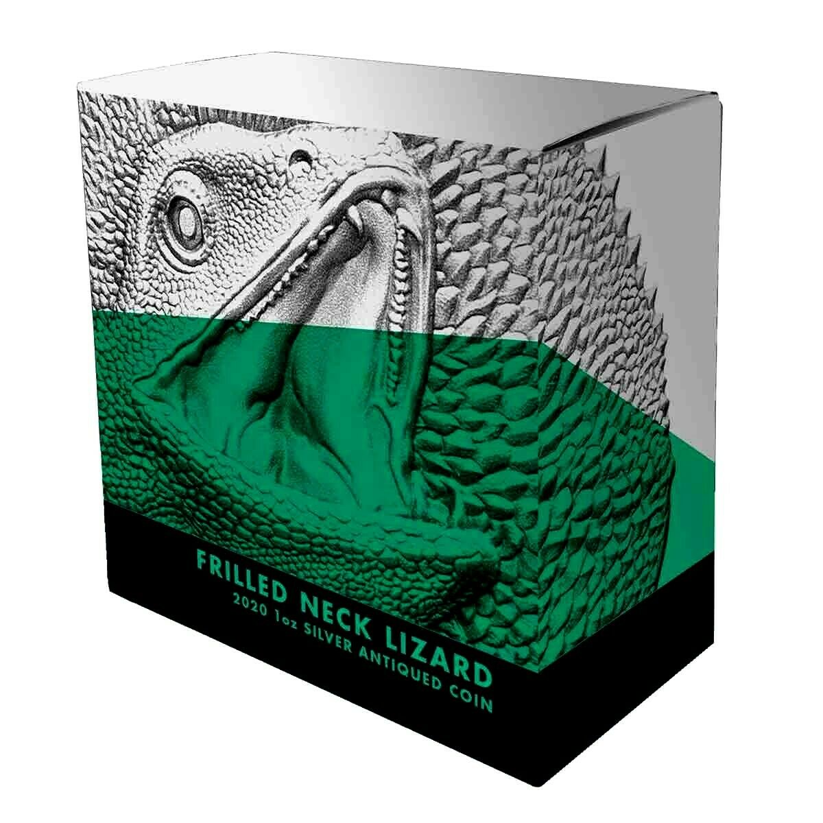 Niue 2020 $1 Frilled Neck Lizard High Relief 1oz Antique Silver