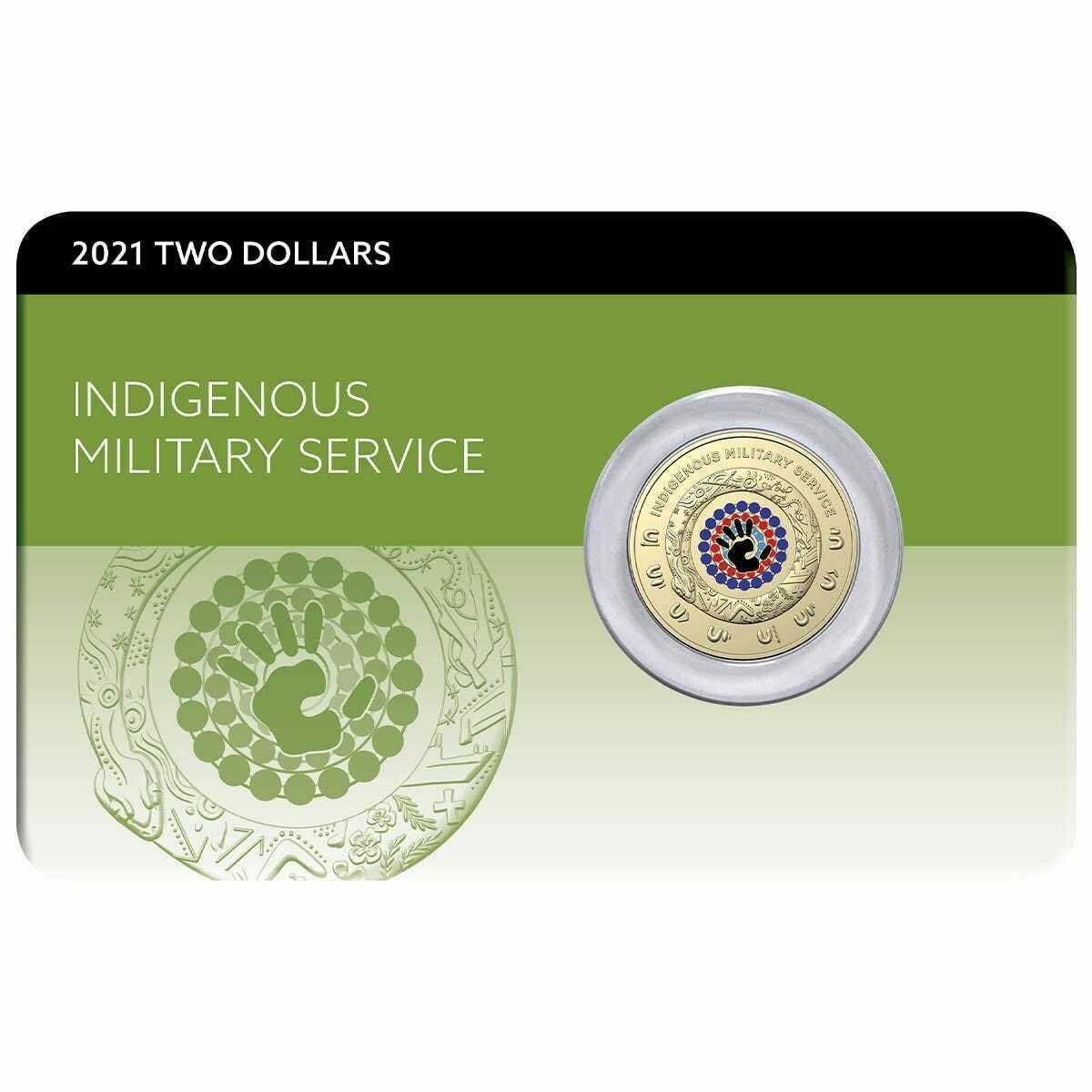 Australia 2021 $2 ANZAC Indigenous Military Service  Al-Br Coin Pack Coloured Uncirculated