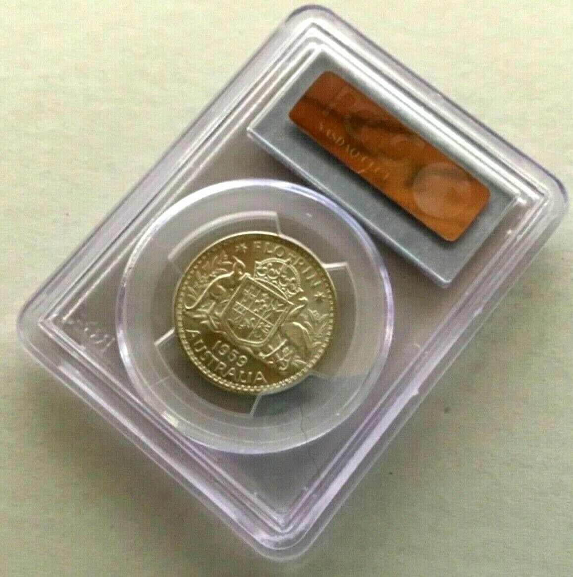 Australia 1959 Florin Uncirculated 'Emu's Egg' PCGS MS63