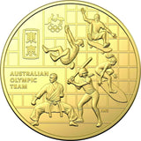 Australia 2020 50 Cent Uncirculated Australian Olympic Team Gold Plated Carded