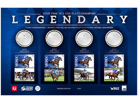 Australia 2018 Winx Light Display Box Set 4th Cox Plate Trophy Jockey & Trainer Signatures
