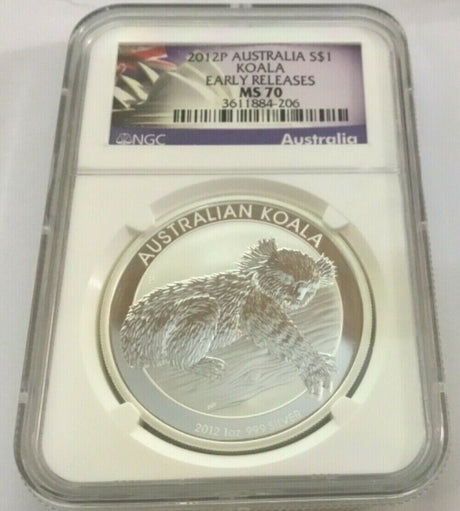 Australia 2012P $1 Koala Early Releases NGC MS70 1oz Silver Uncirculated Perth Mint