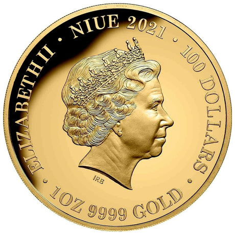 Niue Queen Elizabeth II 95th Birthday 2021 $100 Ruby 1oz Gold Proof Coin 150 Minted