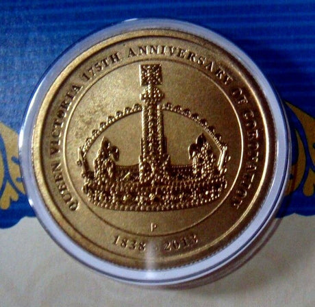 Australia 2013 $1 Frosted Uncirculated Celebrating the Queen's Coronation Stamp and Coin Cover PNC 2 x $1 Coins