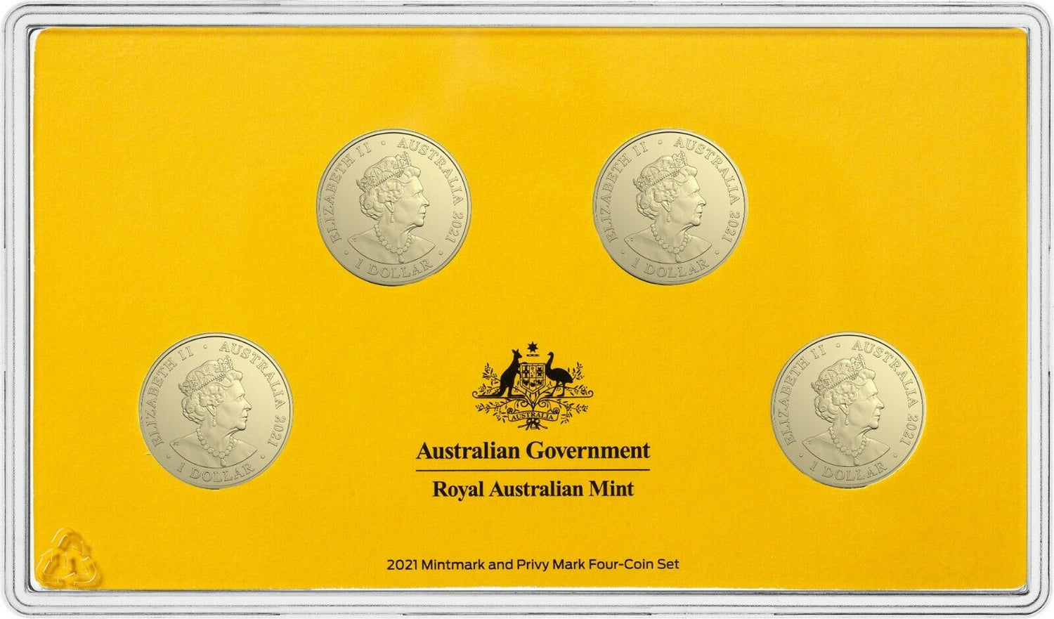 Australia 2021 $1 Uncirculated 4 Coin Set HEROES of the SKY Centenary of the Royal Australian Air Force Mintmarks C B M S 4 x Obverse