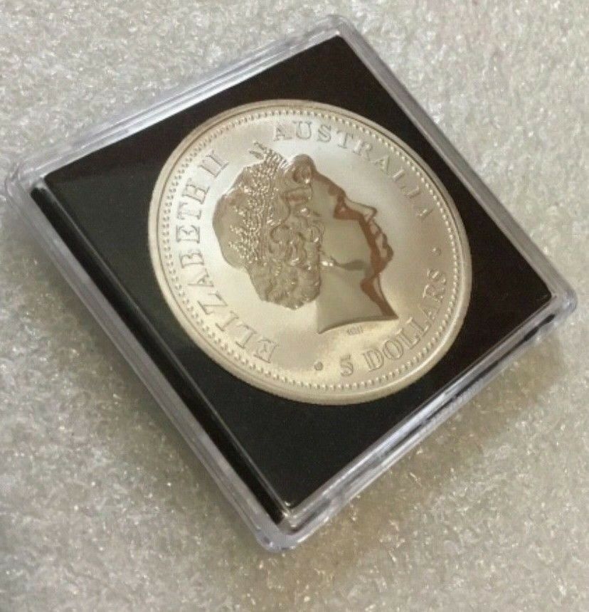 Australia 2004 $5 Eureka Stockade Coloured Uncirculated  in Quadrum Capsule Volterra Case