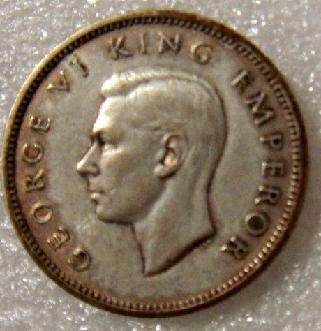 New Zealand 1943 1 Shilling Silver EF Extra Fine