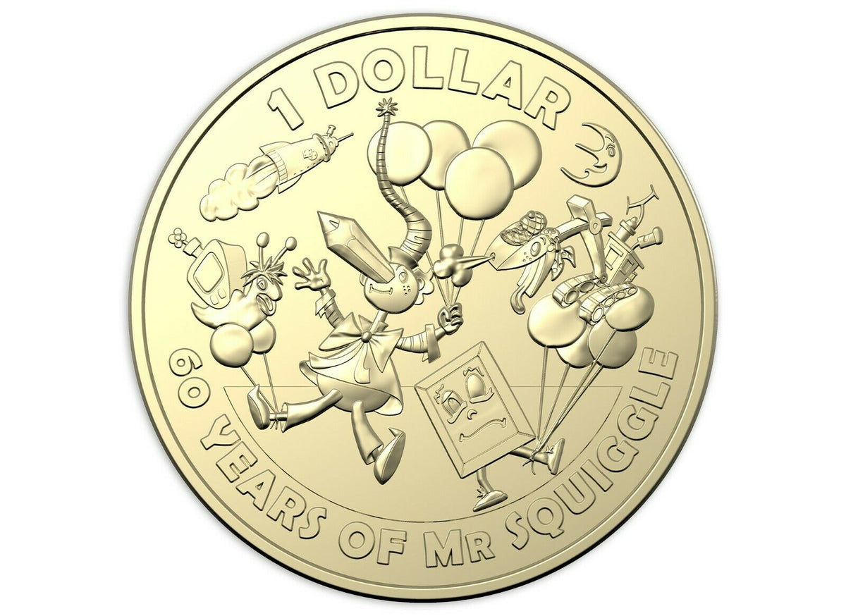 Australia 2019 $1 and $2 Coloured Uncirculated 60th Anniversary of Mr Squiggle and Friends Set