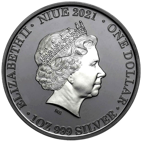 Niue 2021 $1 Australia at Night Wombat 1 Oz Silver Black Proof