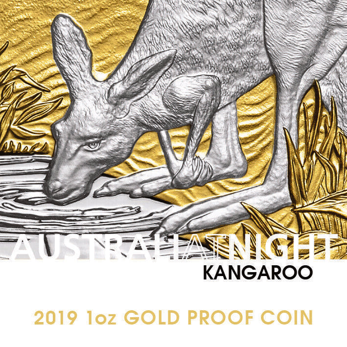 Niue 2020 $100 Proof Australia At Night Kangaroo 1 Oz Gold Platinum Plate