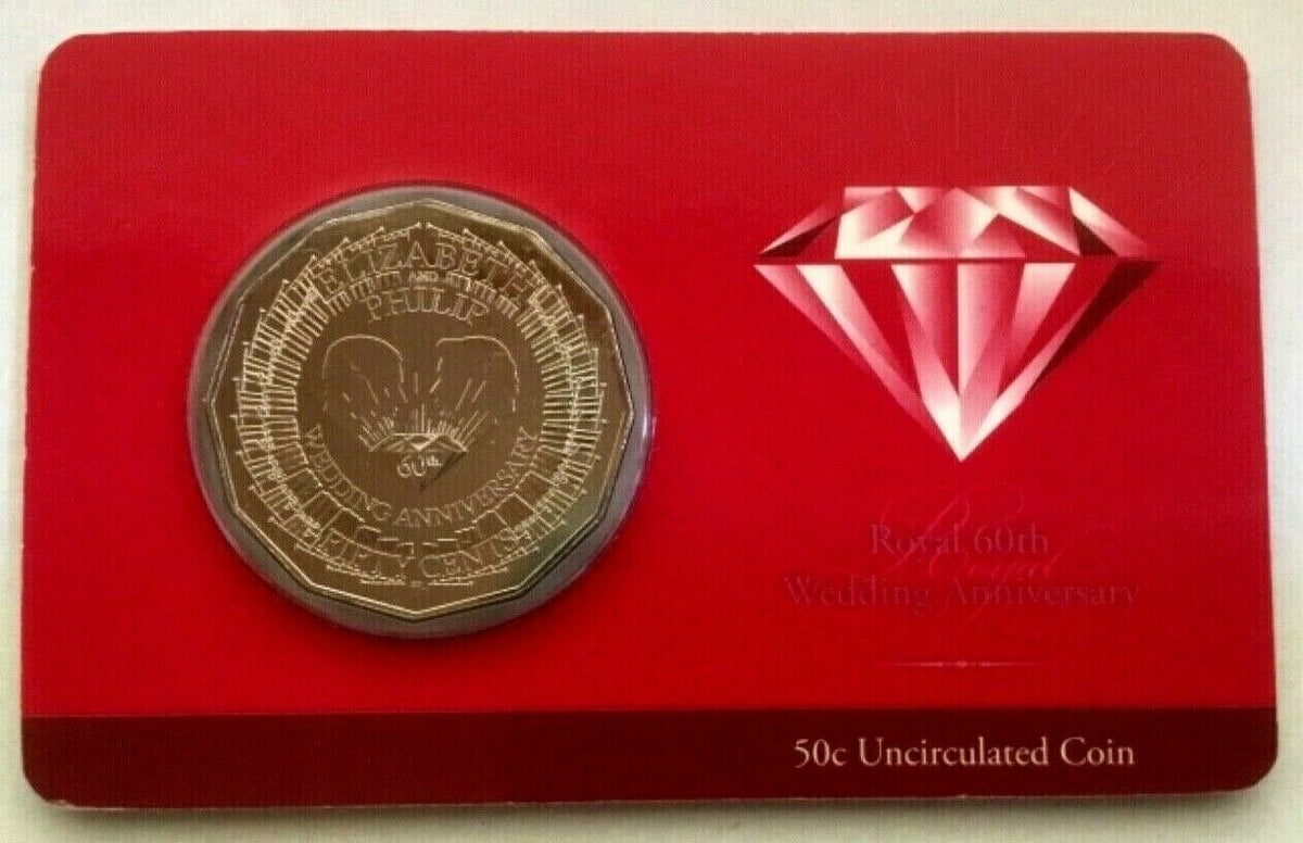 Australia 2007 50 Cent Uncirculated Queen Elizabeth's 60th Wedding Anniversary