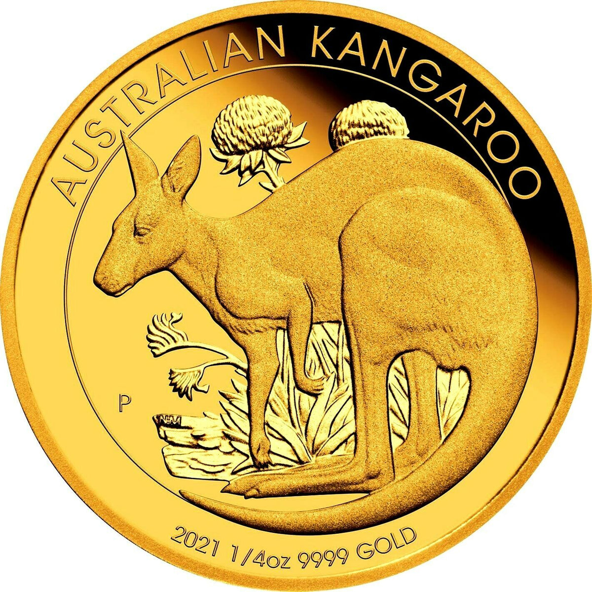 Australia 2021 $25 Proof Kangaroo 1/4oz Gold