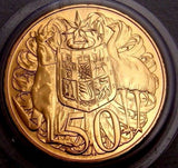 Australia 2016 50 Cent Gold Plated Specially Polished Dies Round WMF 1st Privy Mark Low Mint 5000