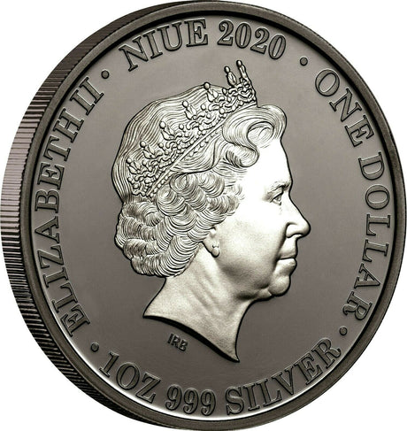 Niue 2020 $1 Australia at Night Echidna 1oz .999 Silver Black Proof Proof