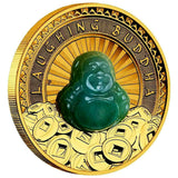 Tuvalu  2021 $100 Proof Laughing Buddha 1 Oz Gold & Jade Coin
