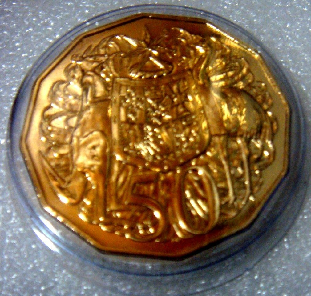 Australia 2015 50 Cent Uncirculated Gold Plate Specially Polished Dies Superstrike Low Mint 22265