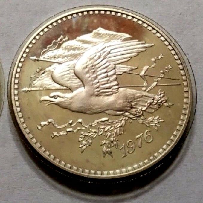 France United Kingdom Concorde Medallion 1976 First Flight Silver Proof in Case of Issue
