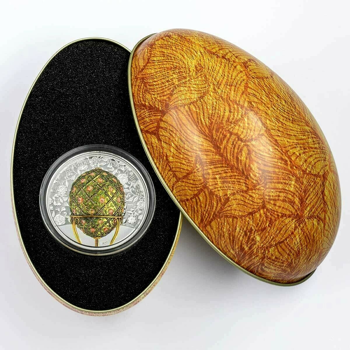 Mongolia 2021 1000 Togrog Fabergé Egg Rose Trellis 2 oz Silver Proof