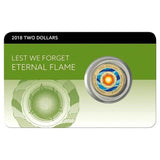 Australia 2018 $2 Coloured Uncirculated Lest We Forget ANZAC Eternal Flame Coin Pack