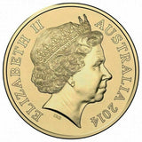 Australia 2014 $2 Green Coloured Uncirculated  Remembrance Day C Mintmark Folder
