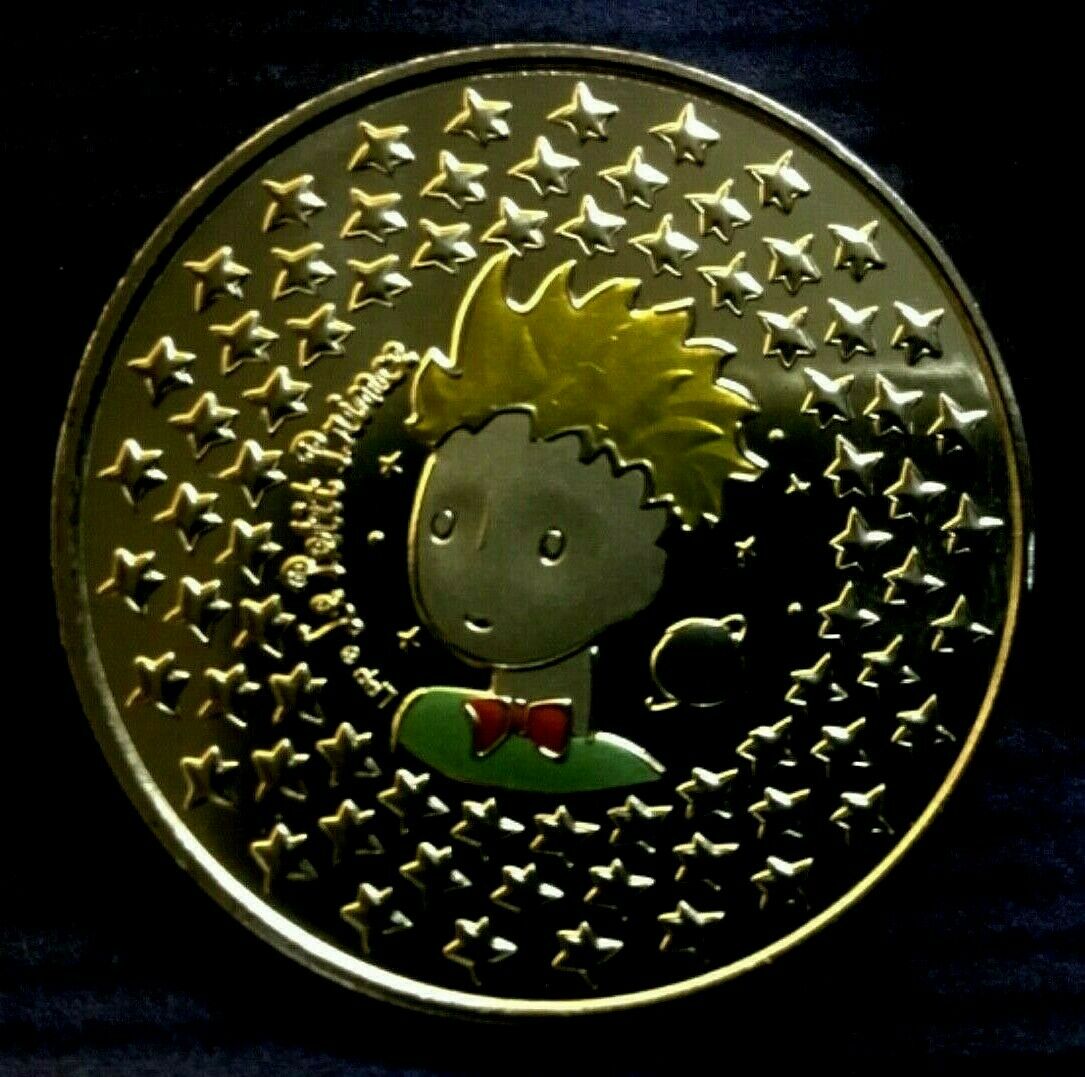France 2021 The Little Prince Mini-Medal Yellow Metal 34mm Quadrum Capsule