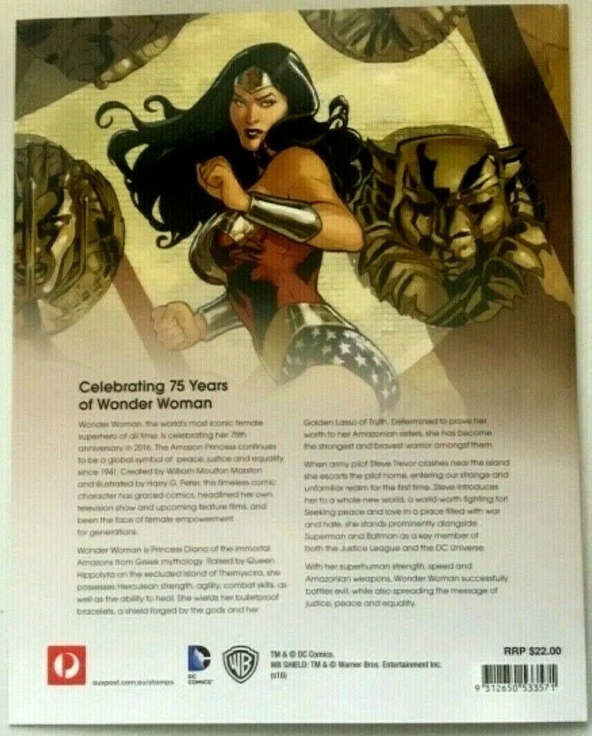 Australia 2016 75th Anniversary Wonder Woman Stamps Folder 20x Stamps Sheet MUH