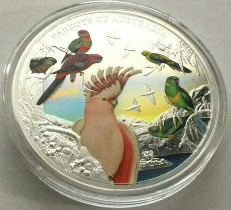 Niue 2021 World Money Fair $10 Parrots of Australia 5oz Silver Proof