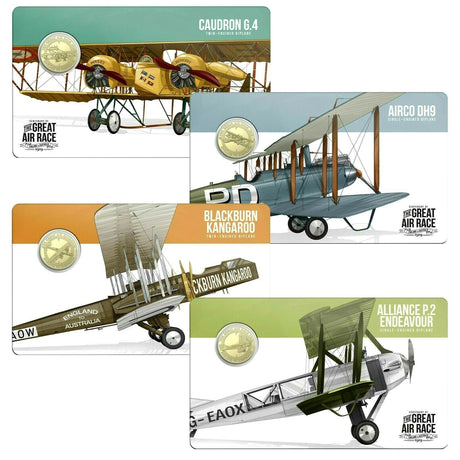 Australia 2019 $1 Coloured Uncirculated Set Centenary of the Great Air Race England to Australia 1919 Collection