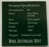 Australia 2004 $5 Bicentenary of Tasmania 36.31 Grams of Silver