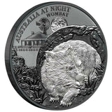 Niue 2021 $1 Australia at Night Wombat 1 Oz Silver Black Proof