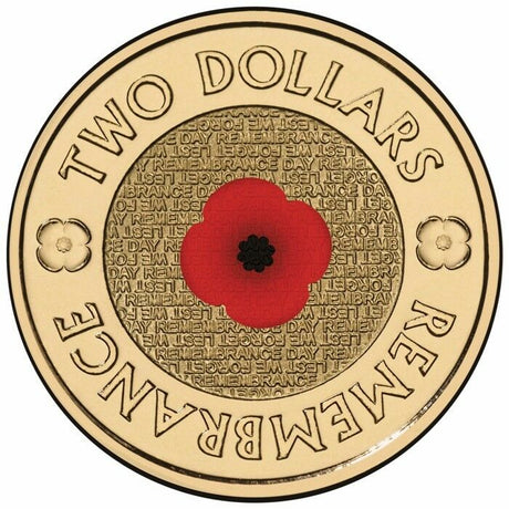 Australia 2012 $2 Uncirculated Remembrance Day Red Poppy Coin Pack