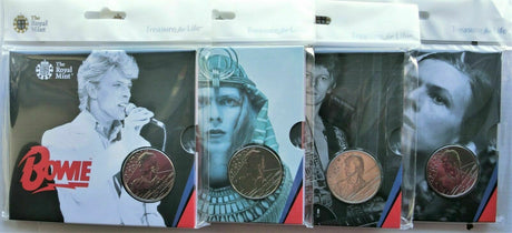 United Kingdom 2020 £5 Brilliant Uncirculated David Bowie Set of 4 Coin Pack