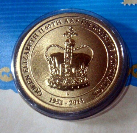 Australia 2013 $1 Frosted Uncirculated Celebrating the Queen's Coronation Stamp and Coin Cover PNC 2 x $1 Coins