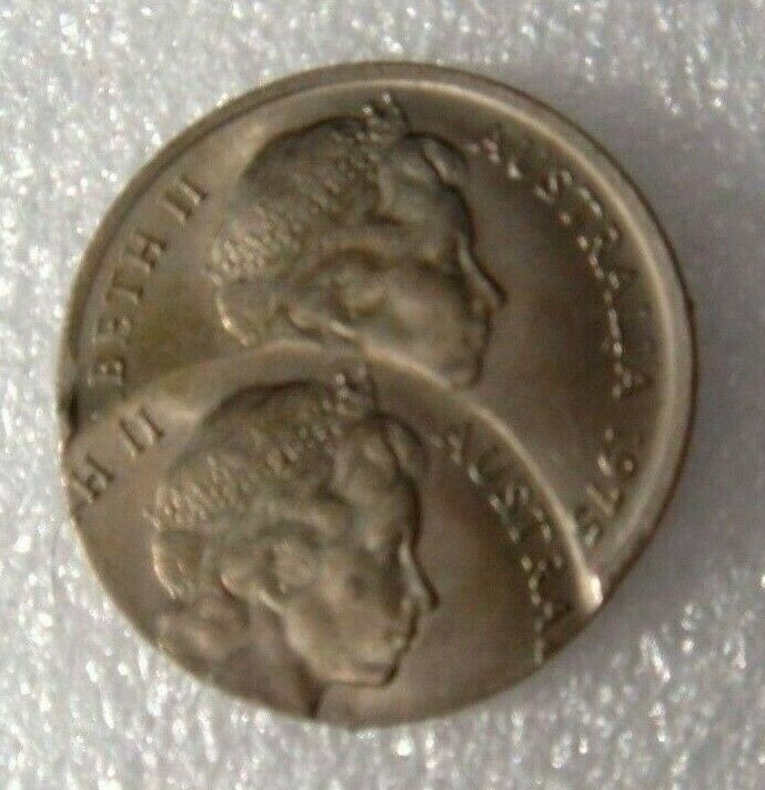 Australia 1975 5 Cent Error Double Strike Uncirculated Twin Echidna