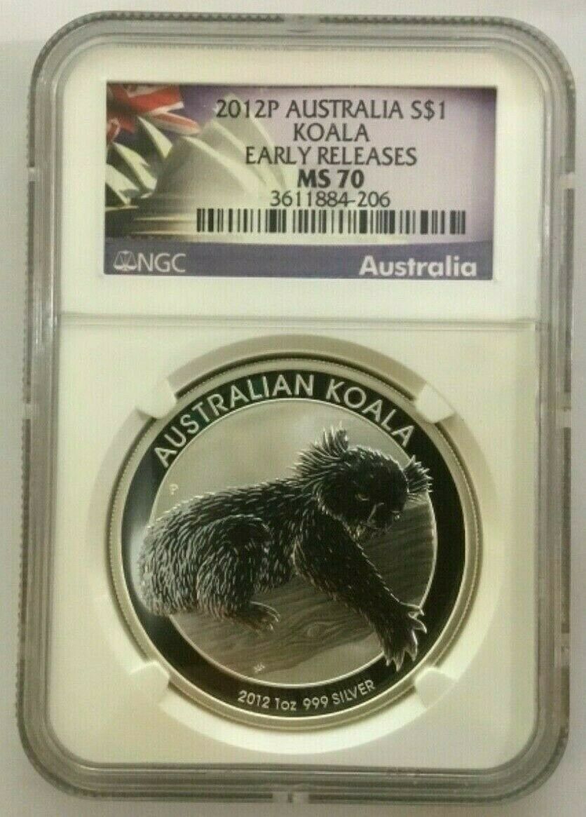Australia 2012P $1 Koala Early Releases NGC MS70 1oz Silver Uncirculated Perth Mint