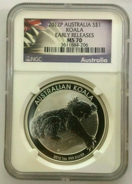 Australia 2012P $1 Koala Early Releases NGC MS70 1oz Silver Uncirculated Perth Mint