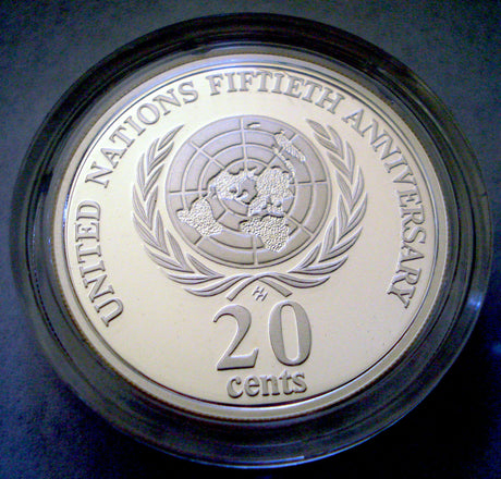 Australia 1998 20 Cent Proof United Nations Silver