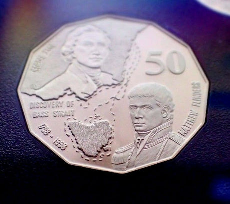 Australia 1998 50 Cent Proof Bass and Flinders
