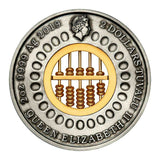 Tuvalu 2019 $2 Golden Abacus Insert 2oz .9999 Silver Antiqued Obverse Perth Mint