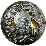 Samoa 2021 $5 Heaven and Hell 2 Oz Antiqued Silver Reverse Hell  Close-up