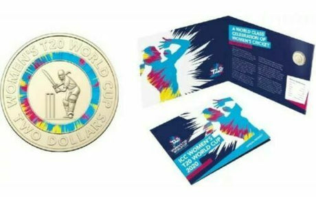 Australia 2020 $2 Coloured Uncirculated ICC Women's T20 World Cup Cricket in Official Folder