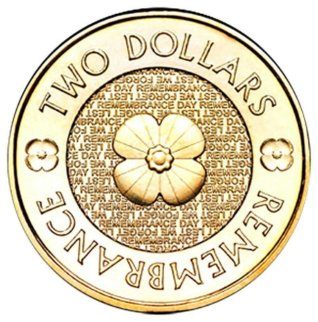 Australia 2012 $2 Uncirculated Remembrance Day Gold Poppy Al-Br Coin Pack