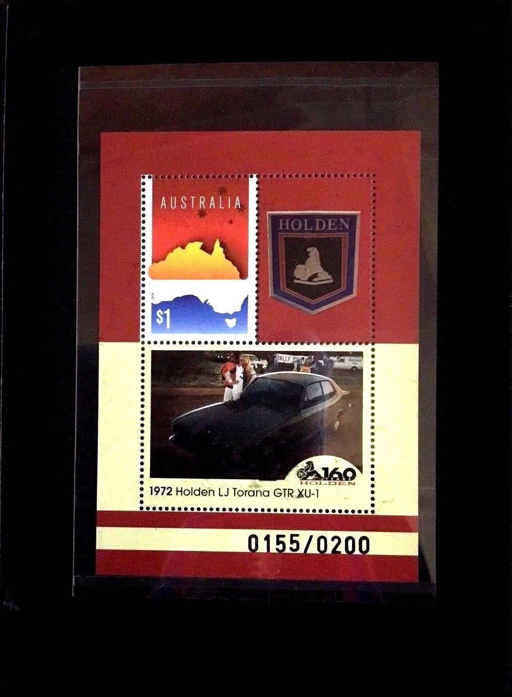Australia 2017 Holden LJ Torana Box Set Silver Plated Grille Badge & Stamp