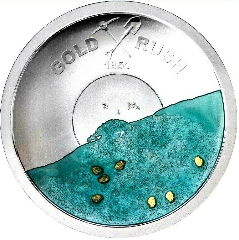 Solomon Islands 2021 $5 170th Anniversary of the Gold Rush Pan-Shaped Silver Coin