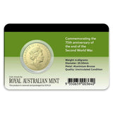 Australia 2020 $2 ANZAC Day Lest We Forget 75th Anniversary of the End of WWII Coin Pack Coloured Uncirculated